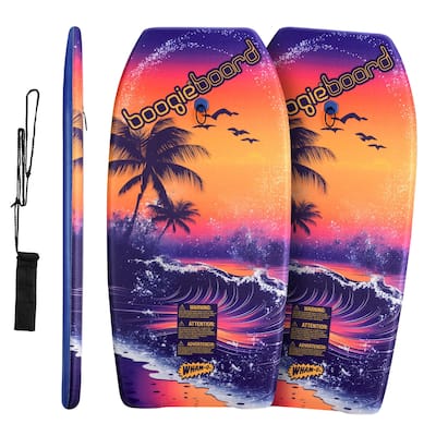 2 Pack 37 Inch Boogie Board, Lightweight with Wrist Leash Fiberclad Cover Phuzion Core Crescent Tail - N/A