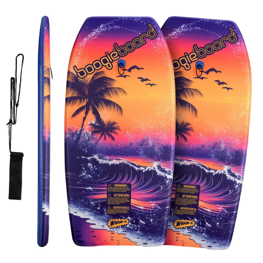 2 Pack 37 Inch Boogie Board, Lightweight with Wrist Leash Fiberclad Cover Phuzion Core Crescent Tail - N/A