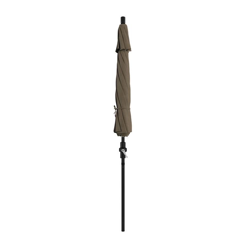 California Umbrella 9' Rd.Crank Lift, Collar Tilt, Aluminum Pole, Fiberglass Rib Patio Umbrella, Black Finish, Sunbrella Fabric