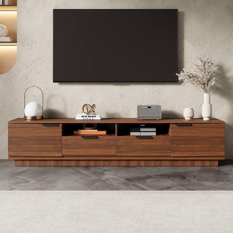 78 inch Modern TV Stand for TVs up to 85", Entertainment Center with Deep Drawer & Cable Management