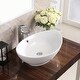 preview thumbnail 1 of 6, Karran Valera 23" Vitreous China Vessel Bathroom Sink in White with Overflow Drain