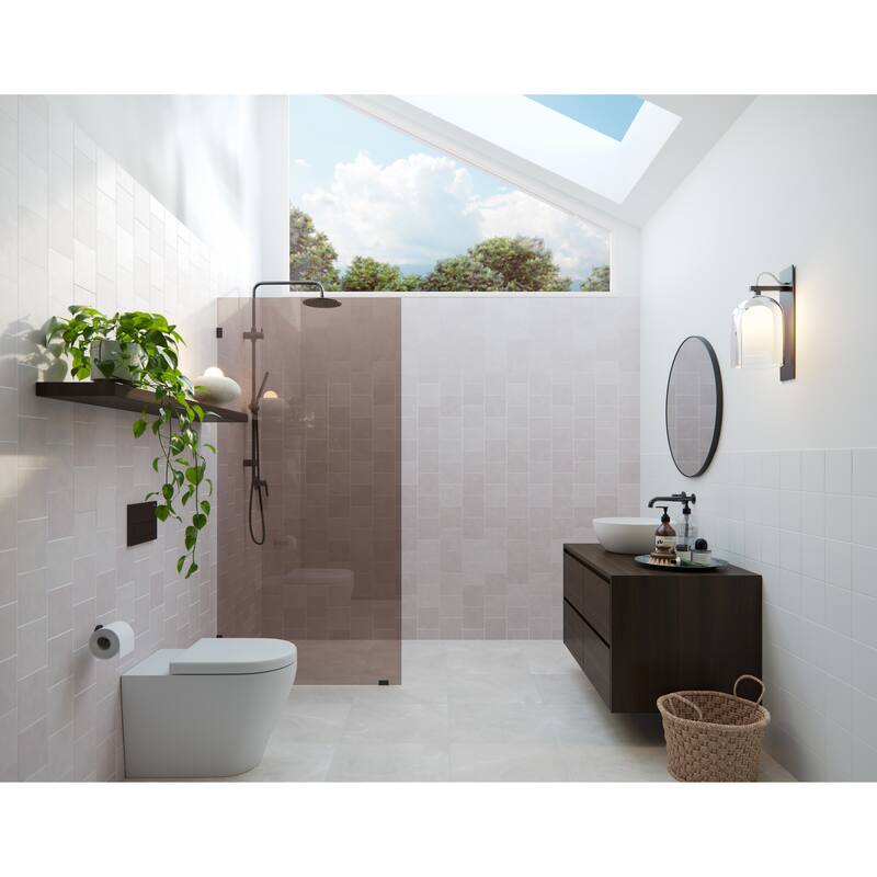Ursa 30 in. x 78 in. Fully Frameless Glass Shower Panel - Single Fixed Panel with Bronze Tint