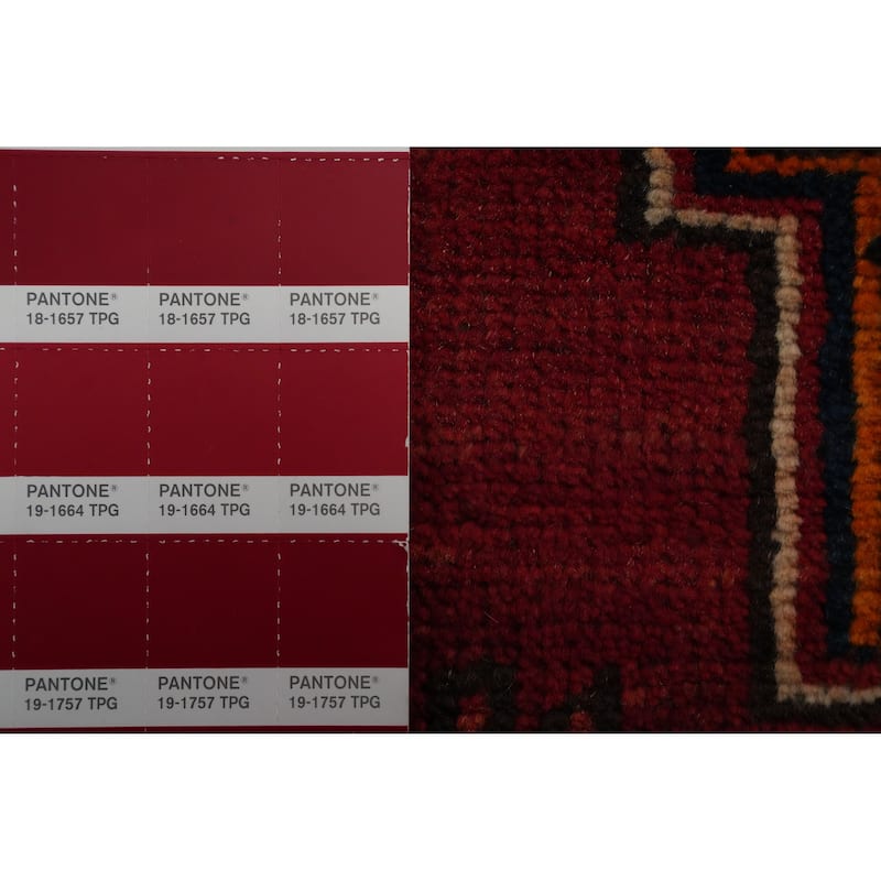 Hand Knotted Oriental 100% Wool Carpet Traditional Geometric Red Ardebil Runner Rug - 11' 0'' X 3' 2''
