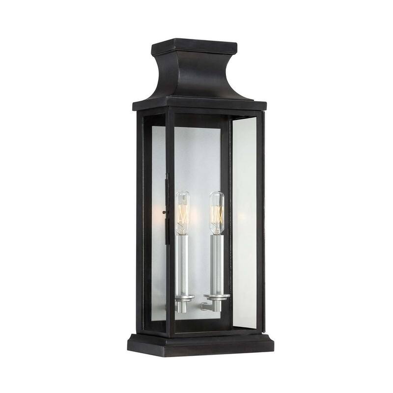 Brooke 2-Light Outdoor Wall Lantern in Matte Black