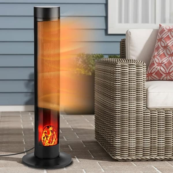slide 1 of 13, Zenova Electric Space Heater, PTC With flame Heater Large