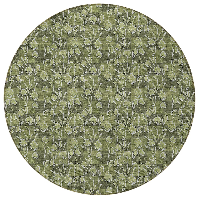 HomeRoots Floral Transitional Rectangle Outdoor Rug