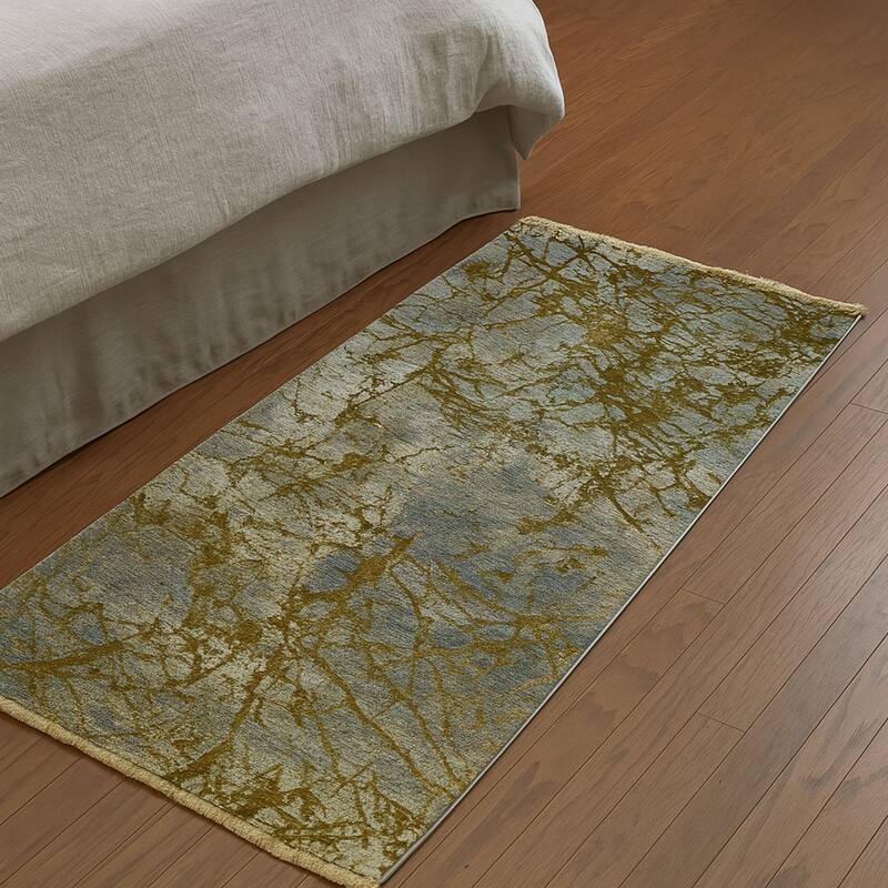 HERAT ORIENTAL Turkish Modern Erased Design Wool & Silk Rug - 2'7" x 4'11"