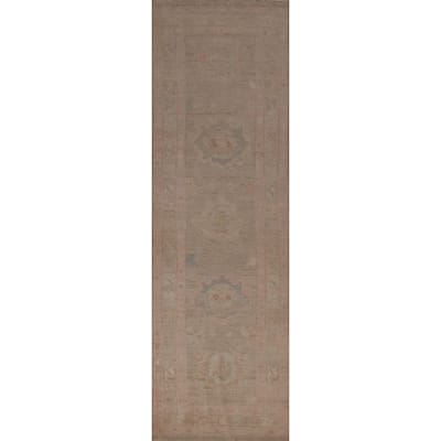 Oushak Oriental Runner Rug Hand-knotted Vegetable Dye Wool Carpet - 2'6"x 9'8"