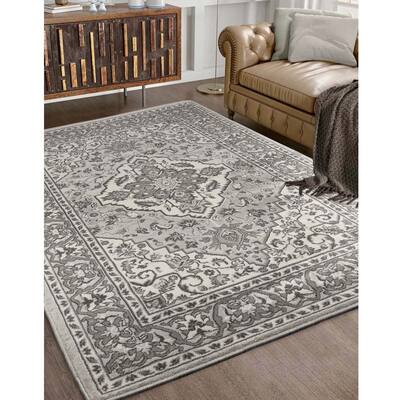 Superior Traditional Oriental Floral Medallion Indoor Area Rug