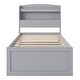 preview thumbnail 14 of 15, Twin Platform Bed with LED Storage Headboard, Charging Station, Trundle and Drawers