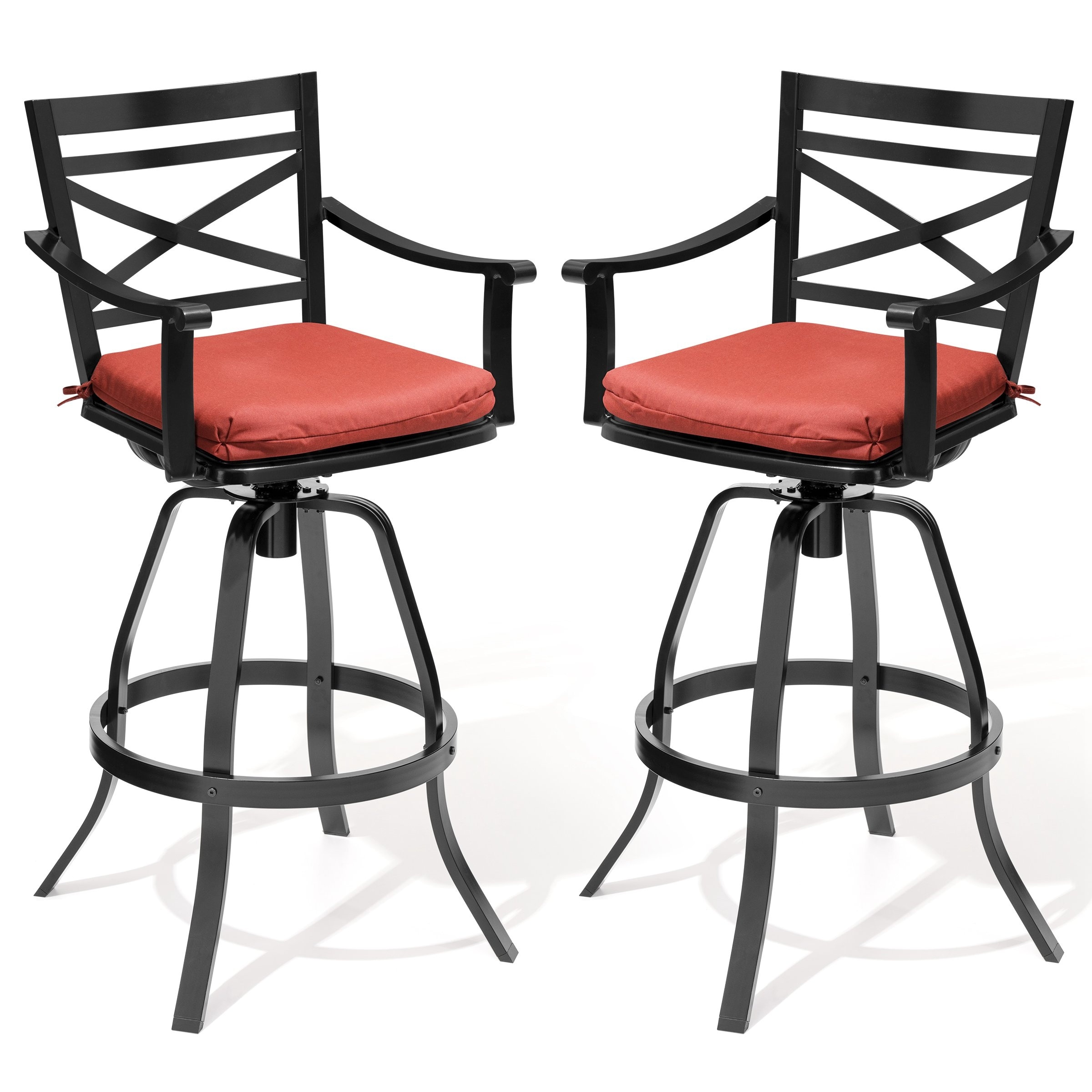 Outdoor Aluminum Swivel Bar Stools with Sunbrella Cushion