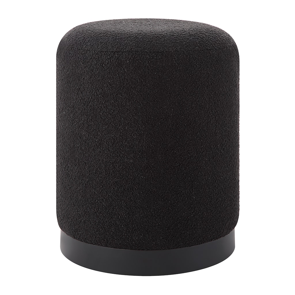 Renwil Castillo Indoor Boucle Ottoman, Black