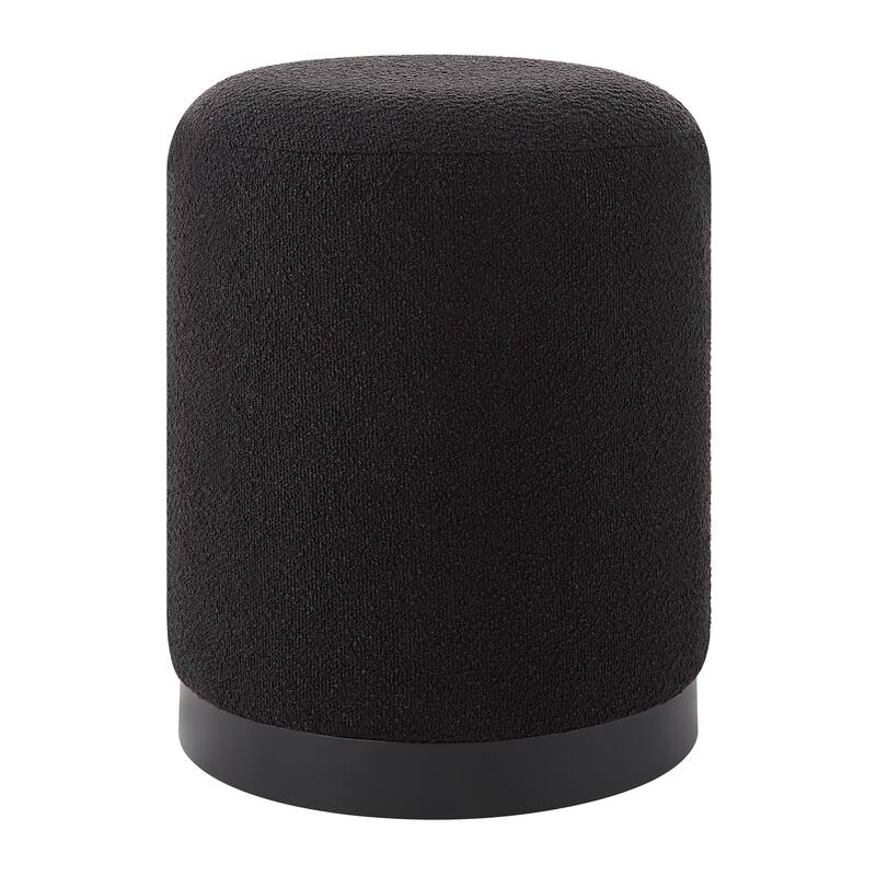 Renwil Castillo Indoor Boucle Ottoman, Black