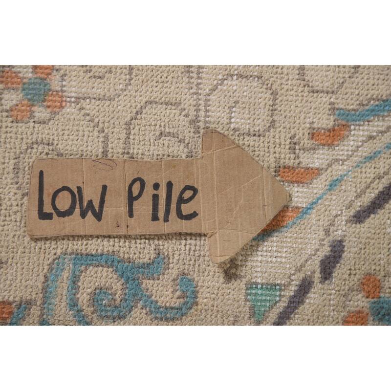 Hand Knotted Oriental 100% Wool Carpet Traditional Floral Beige & Ivories Tabriz Area Rug - 12' 7'' X 9' 5''