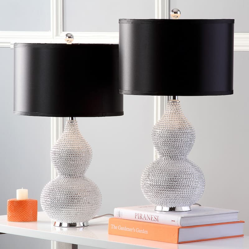 SAFAVIEH Lighting Karri 24 Inch Silver Beaded Table Lamp (Set of 2) - 14Wx14Dx25H