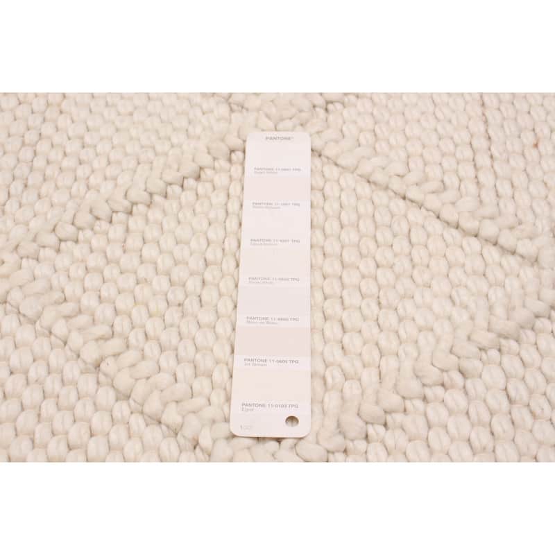 ECARPETGALLERY Braid weave Sienna Cream Wool Rug - 2'4 x 4'0