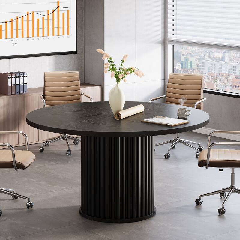 47-Inch Round Conference Table, Meeting Table for 4-6 People