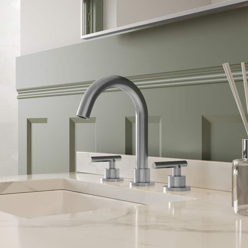 Widespread Bathroom Faucet 3 Hole, 2-Handle Bathroom Sink Faucet - Brushed Nickel