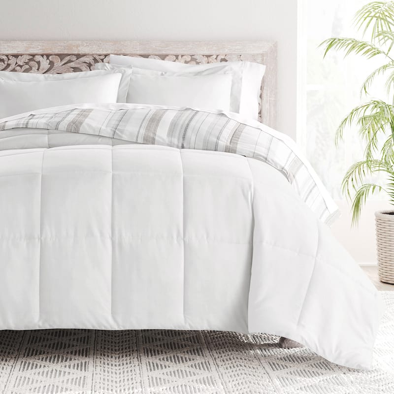 Becky Cameron Vertical Stripe Pattern Reversible Comforter Set