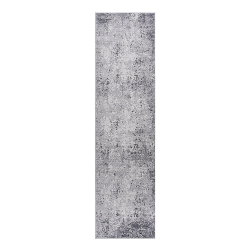 LOOM & LUXE Collection Light Grey/Abstract Non-Shedding Area Rug - 120" D x 93" W x 0.35" H