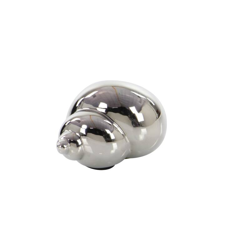 Silver, White or Multi Colored Porcelain Ceramic Shell Shell Decorative Sculpture (Set of 3)