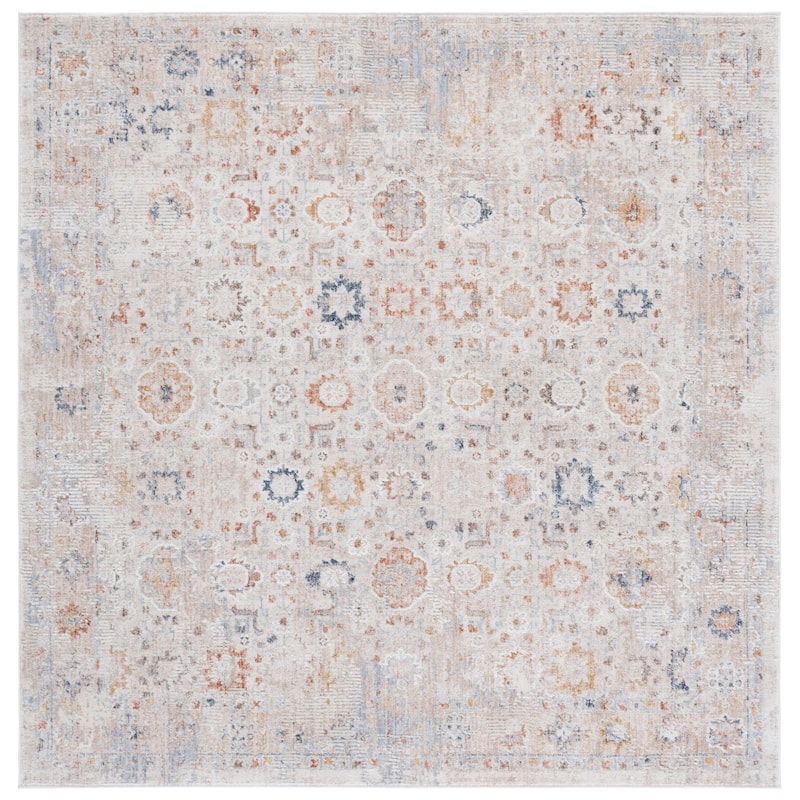 SAFAVIEH Scarlett Tomoe Transitional Rug - 6'7" Square - Beige/Rust Brown