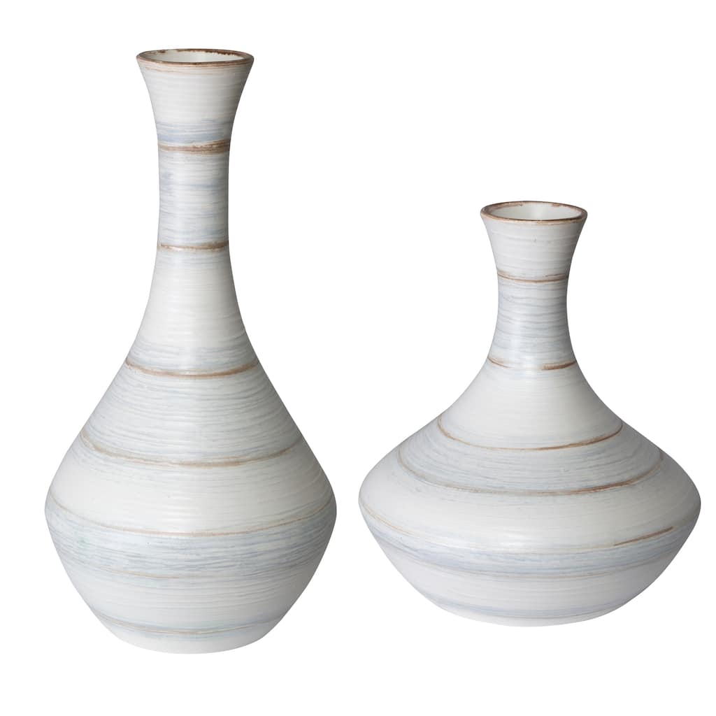 Uttermost Potter Fluted Striped Vases (Set of 2)
