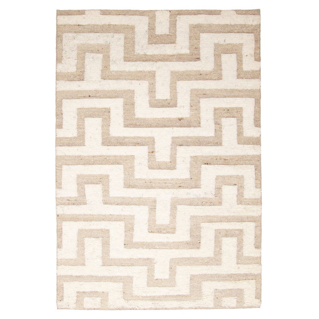 ECARPETGALLERY Hand-knotted Tangier Khaki Wool Rug - 5'4 x 7'9