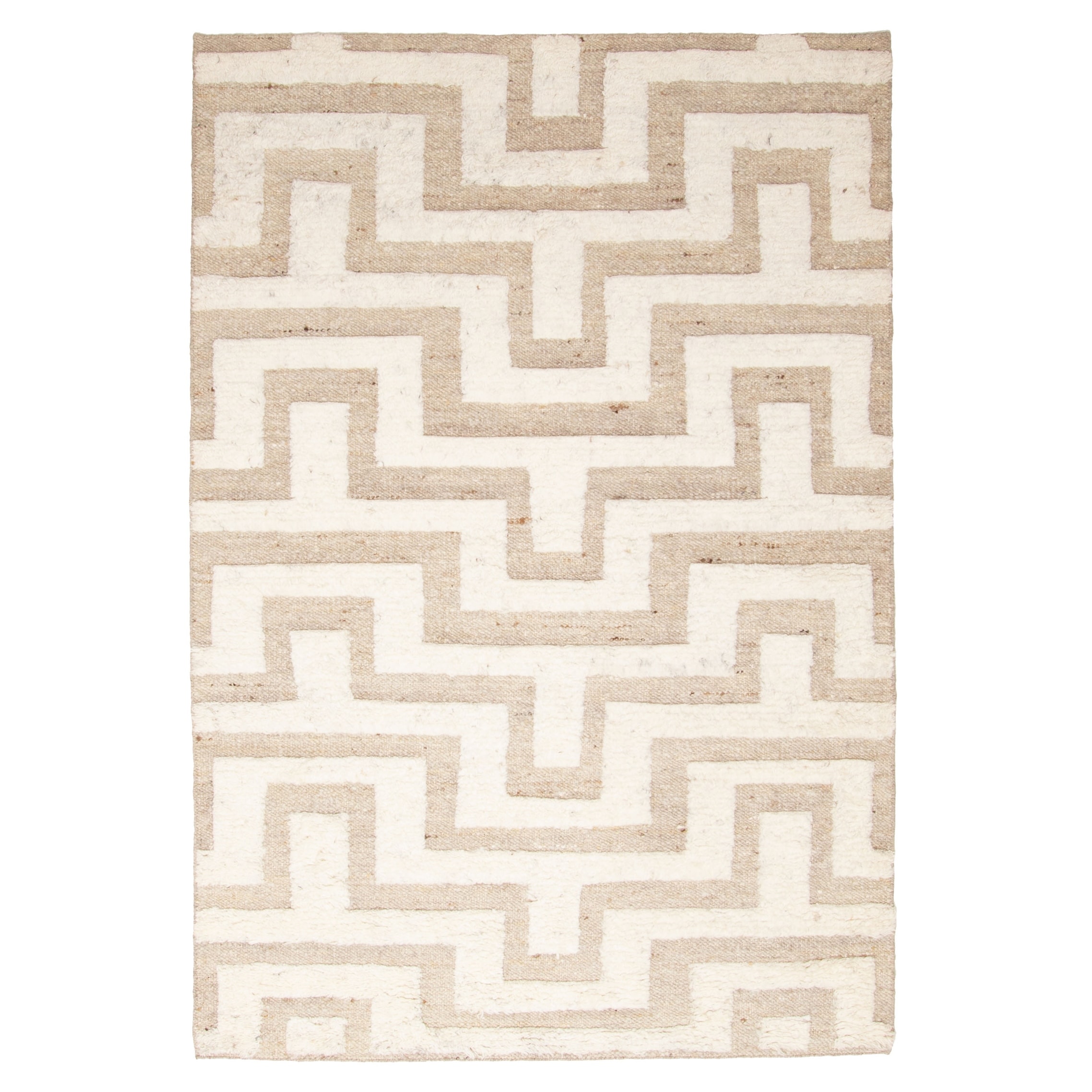 ECARPETGALLERY Hand-knotted Tangier Khaki Wool Rug - 5'4 x 7'9