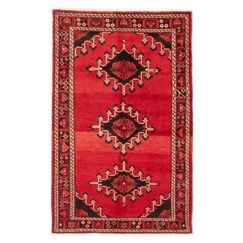 ECARPETGALLERY Hand-knotted Caucasus Kula Red Wool Rug - 4'3 x 6'7