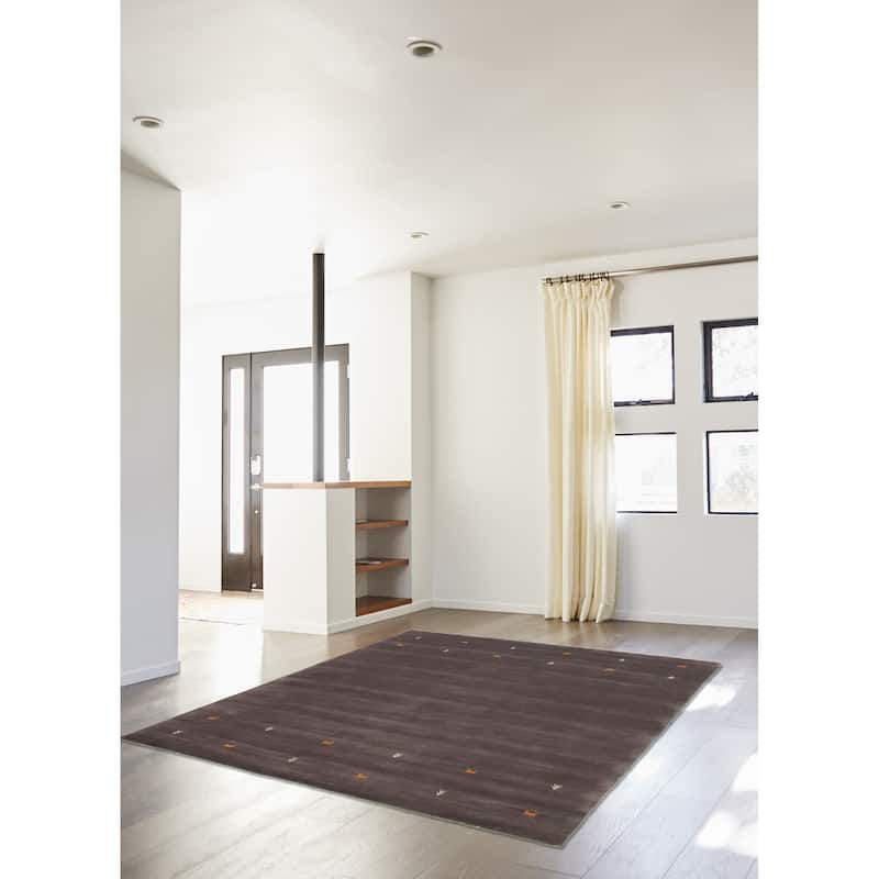 Kashkuli Gabbeh Grey Rug 6'5" x 9'7" - 6'5 x 9'7