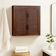 preview thumbnail 1 of 44, Teamson Home Hatteras 22 in. W 2-Door Wall Cabinet with Rattan Inlay Doors, Bathroom Wall Storage, Small Bathroom Organizer