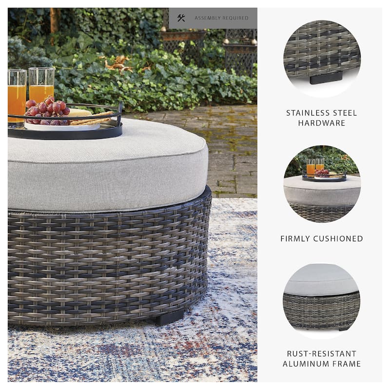 Signature Design by Ashley Harbor Court Ottoman with Cushion - 32"W x 32"D x 20"H