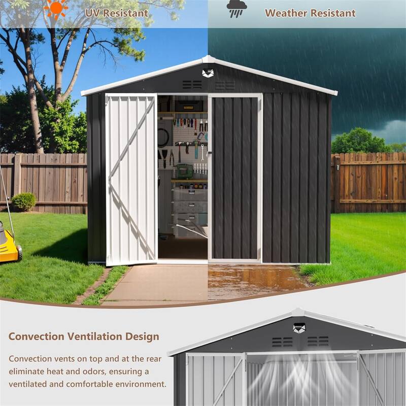 Metal Garden Sheds 10FTx8FT Outdoor Storage Shed