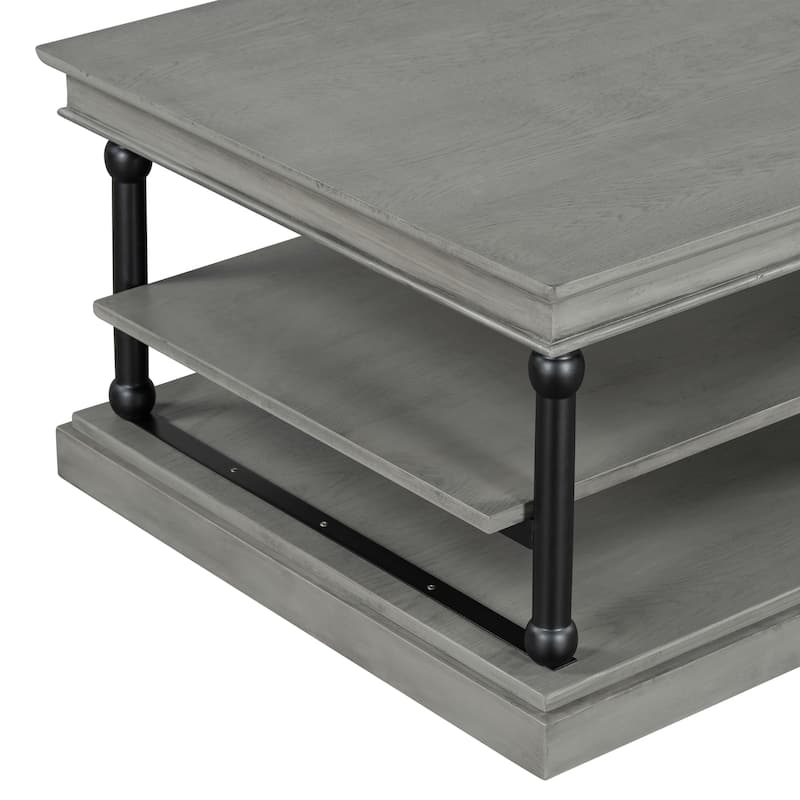 Christopher Knight Home-Thaddeus Rubberwood Coffee Table With Storage