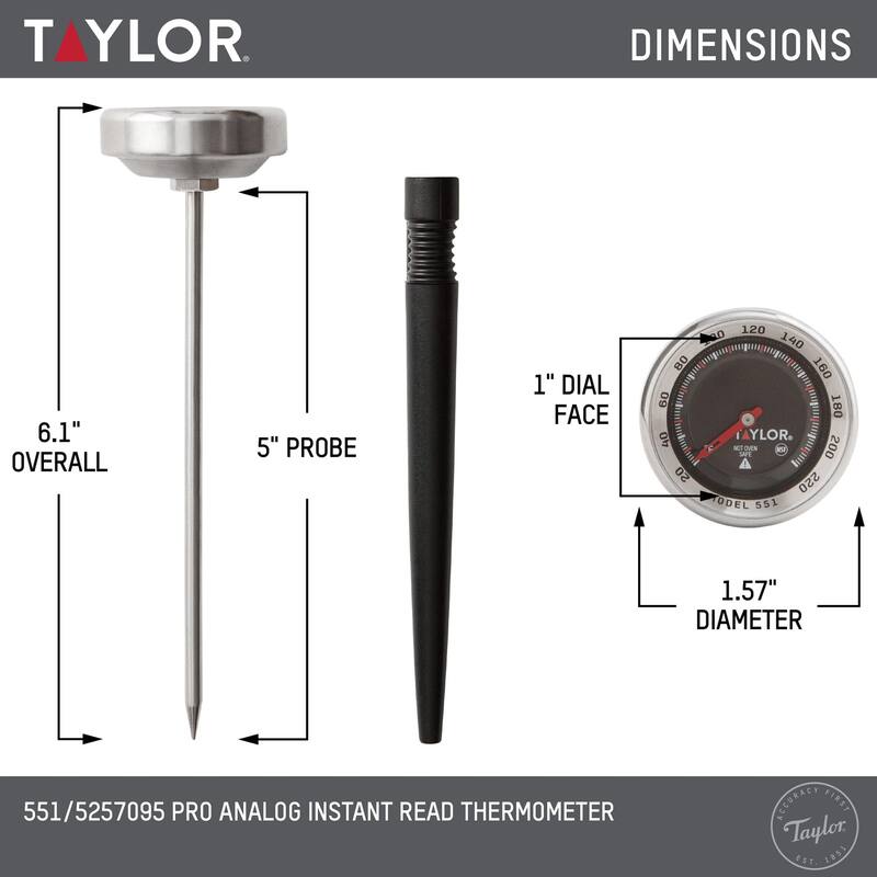 Taylor Pro Series Analog Instant Read Food and Meat Thermometer - 5"