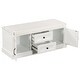 preview thumbnail 4 of 7, White Solid Wood 2-Drawer Entryway Storage Bench