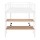 preview thumbnail 23 of 26, Twin Size Platform Bed with Rolling Desk and Bookshelf, Metal Loft Bed Frame with Full-Length Guardrails and Ladder