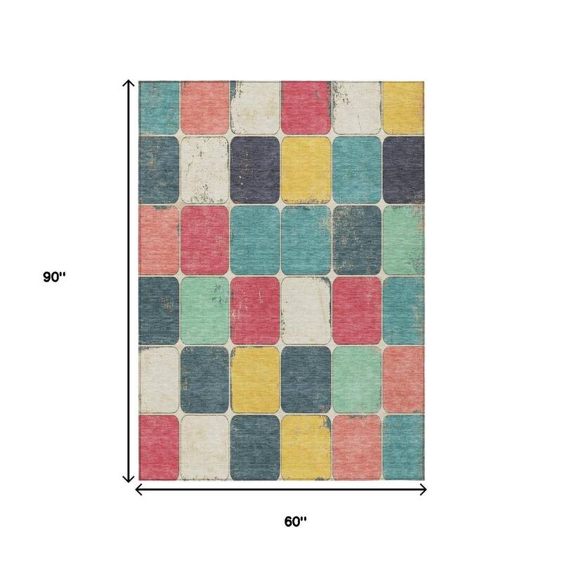 HomeRoots Geometric Transitional Rectangle Outdoor Rug