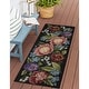 preview thumbnail 1 of 6, Liora Manne Esencia Secret Garden Indoor/Outdoor Mat 1'11" x 4'11" - Black