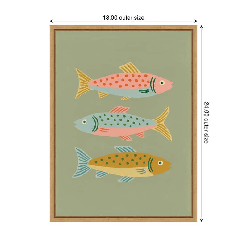 Kate and Laurel Fishes by Laura Moss Framed Canvas Wall Art Print
