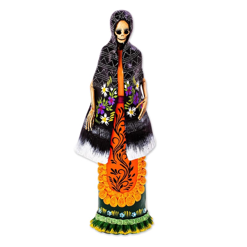 Novica Handmade La Catrina Dolores Ceramic Sculpture