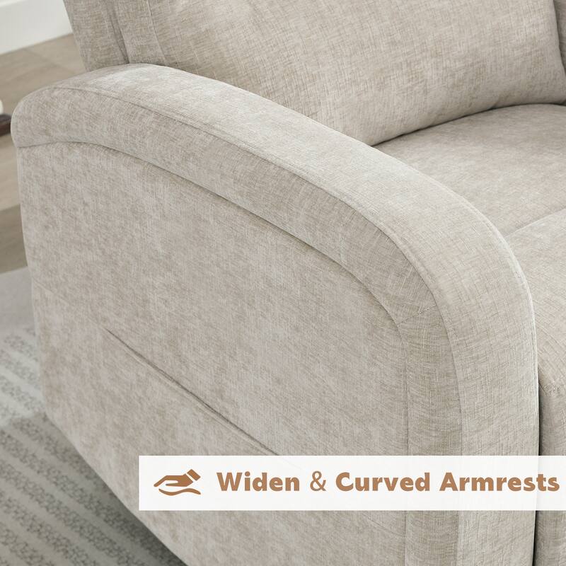 Aemeios Faux Leather Swivel Glider Rocker Manual Recliner Set of 2