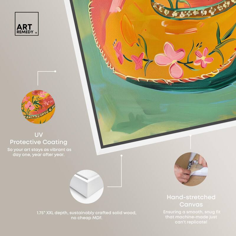 Wildflower Cowboy Hat Canvas by Art Remedy