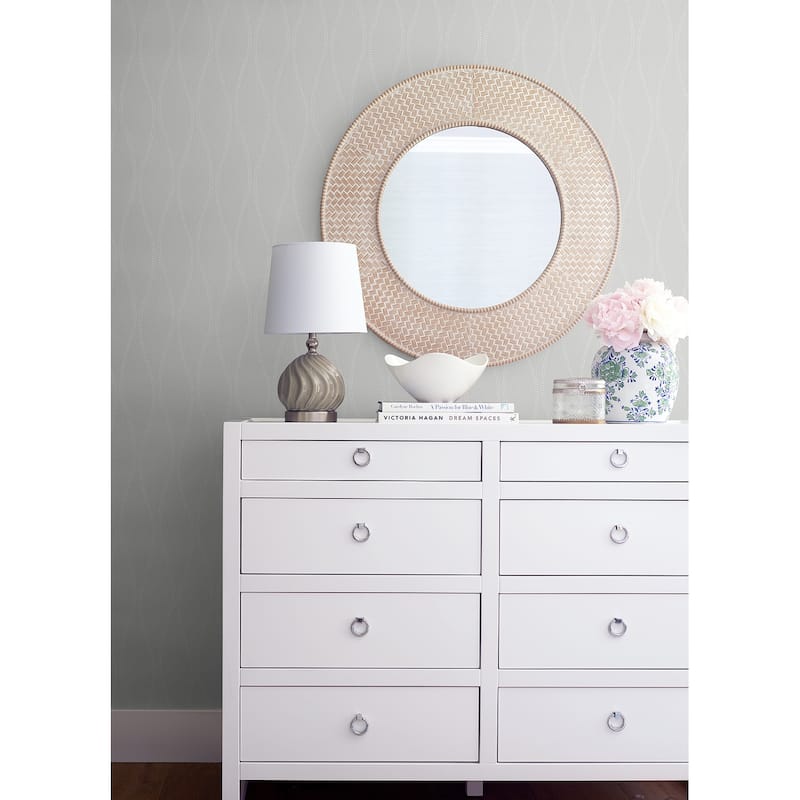 A-Street Prints Tetsu Pewter Ogee Wave Wallpaper