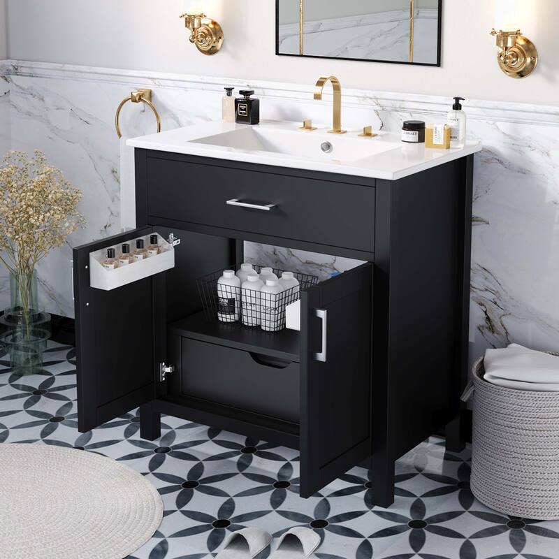 30-Inch Bathroom Vanity with Ceramic Sink