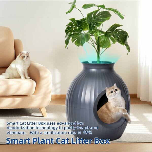 Moasis Upgraded Plant Litter Boxes for Large Cats w/Odor Control &  Sterilization System - Bed Bath & Beyond - 40136747
