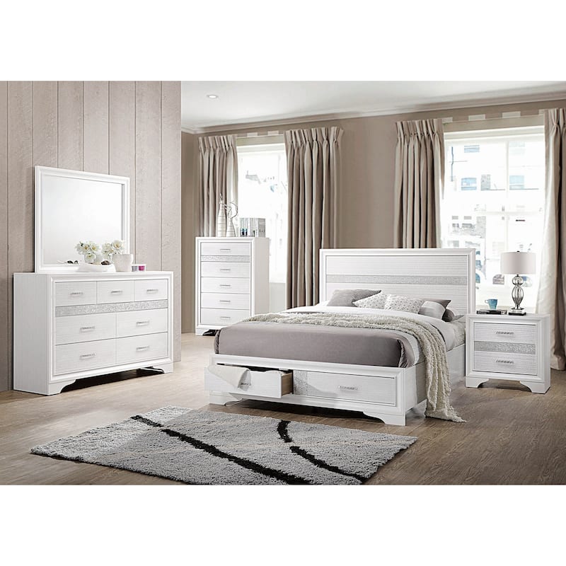 Corbin 4-piece Bedroom Set with 2 Nightstands and Dresser - White