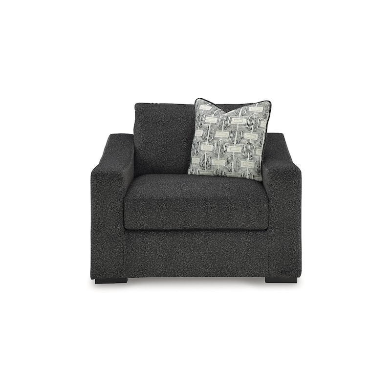 Signature Design by Ashley Wryenlynn Black/Gray Oversized Chair - 48"W x 40"D x 40"H