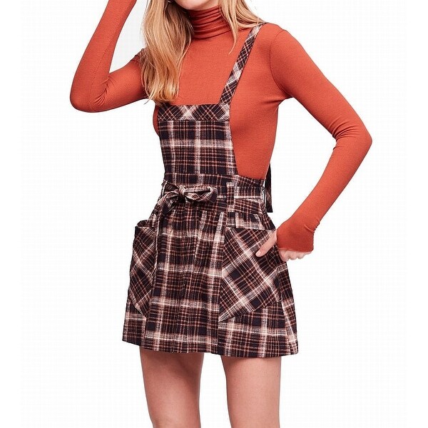 plaid jumper dress womens